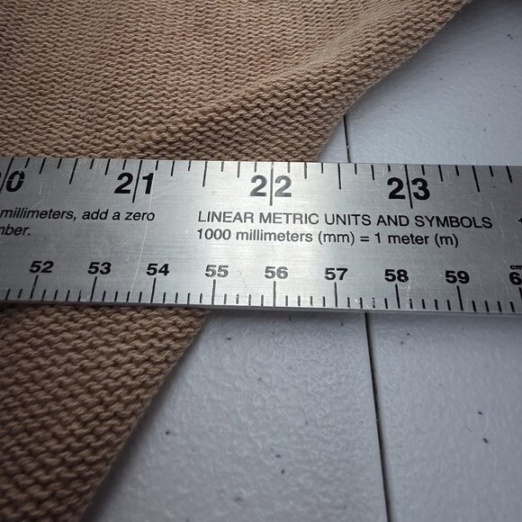 CBRAND Sweater Womens Large Tan Distressed Surplice V Neck Long Sleeve Pullover - Picture 9 of 10